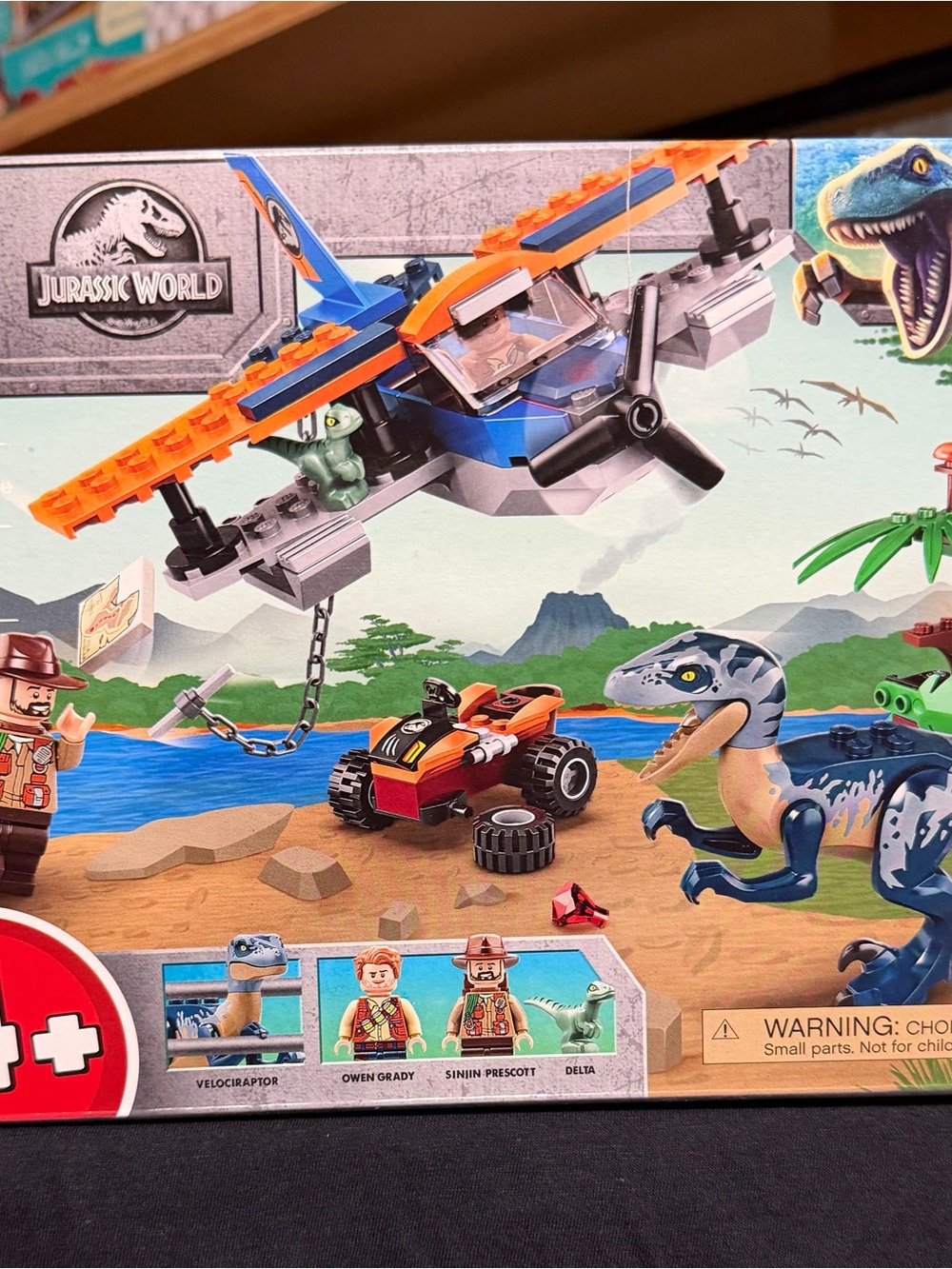 Lego Jurassic World velociraptor by plane rescue mission